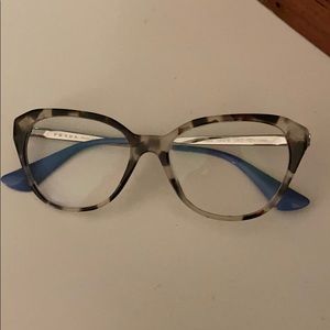 Prada Tortoise and light blue glasses